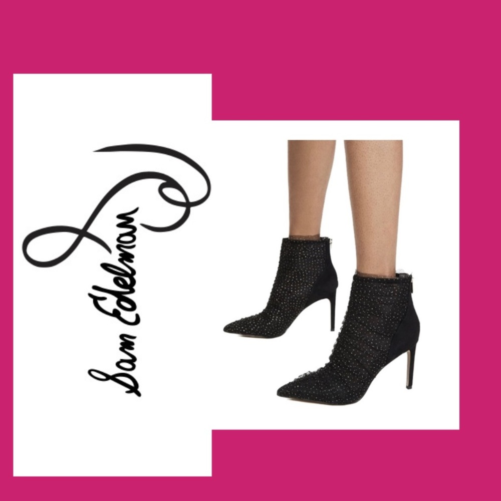 Sam Edelman Farren Tulle Pointed Toe Bootie Size 8.5